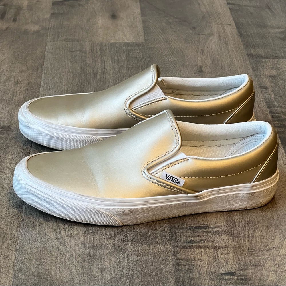 Vans Womens Classic 721454 Gold Casual Shoes Sneakers Size 6.5